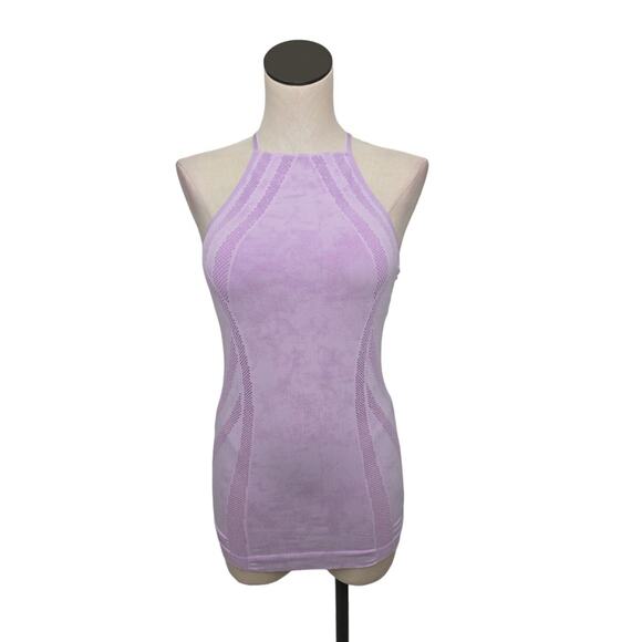 Athleta Womens Headstand Halter Tank Top Violet‎ Mist Purple Size Small Lasercut - Picture 1 of 8